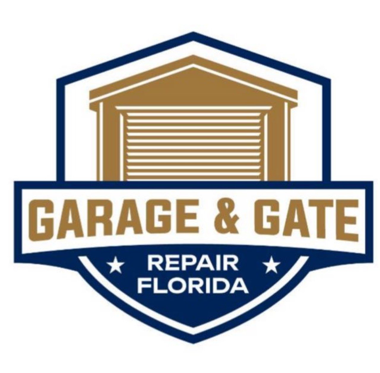 Garage Gate Repair Florida logo featuring a stylized garage door, emphasizing garage and gate repair services in Florida.